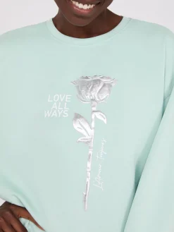 Foil Flower Graphic Sweatshirt