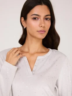 Foil Star Print Velour Pajama Set
