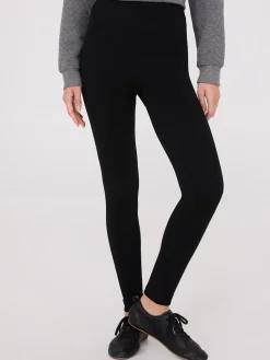 Front Pintuck Fleece Lined Leggings