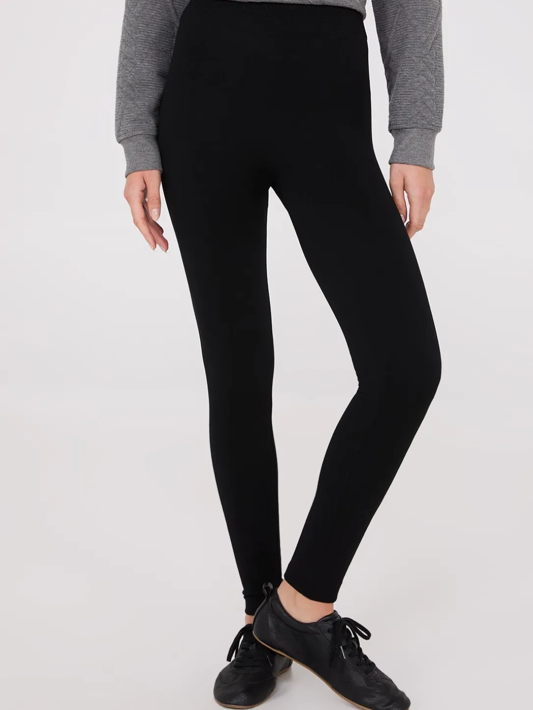 Front Pintuck Fleece Lined Leggings