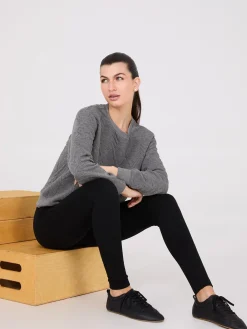 Front Pintuck Fleece Lined Leggings