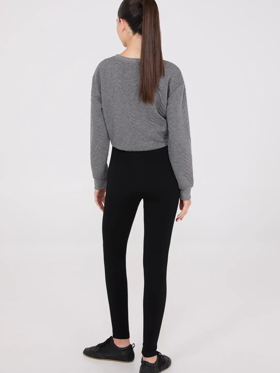 Front Pintuck Fleece Lined Leggings