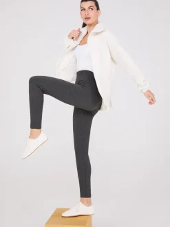 Front Pintuck Fleece Lined Leggings