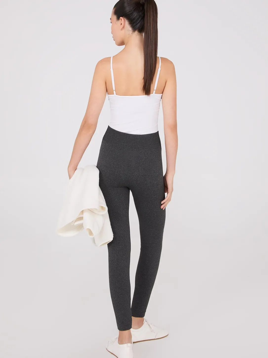 Front Pintuck Fleece Lined Leggings