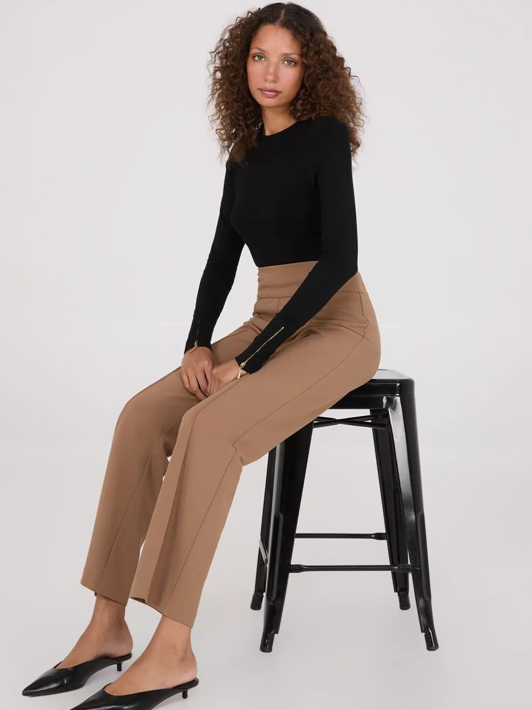 Front Pintuck Straight Leg Pants