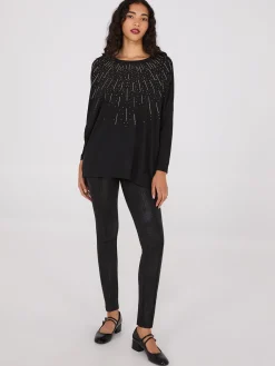 Front Seam Faux Leather Coated Pants