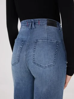 Front Seam Wide-Leg Jeans