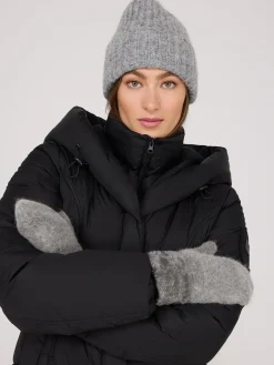 Fuzzy Mittens With Faux Fur Cuffs