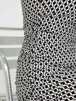Geo Print Gathered Column Dress