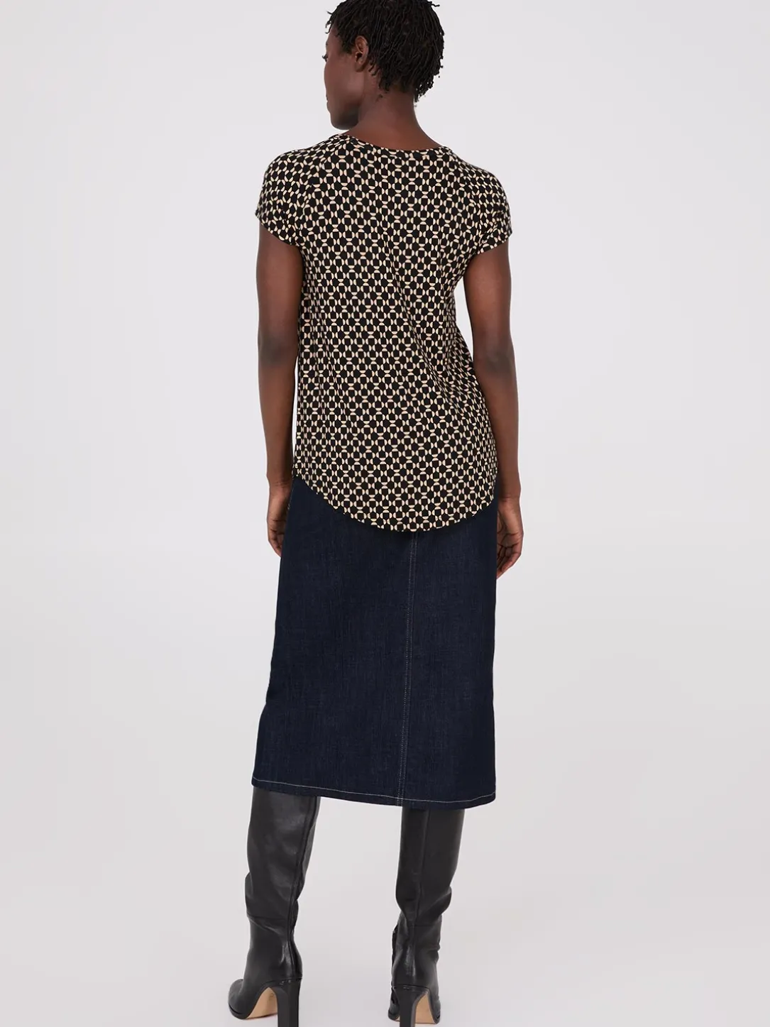Geo Print Raglan Sleeve T-Shirt