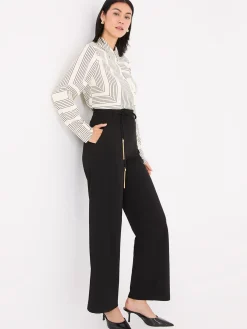 Geo Print Rounded Hem Blouse