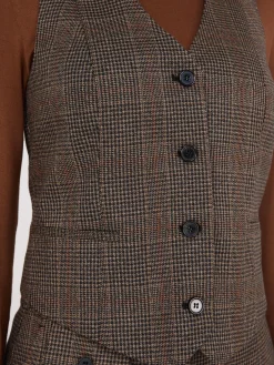 Glen Plaid Button-Front Vest