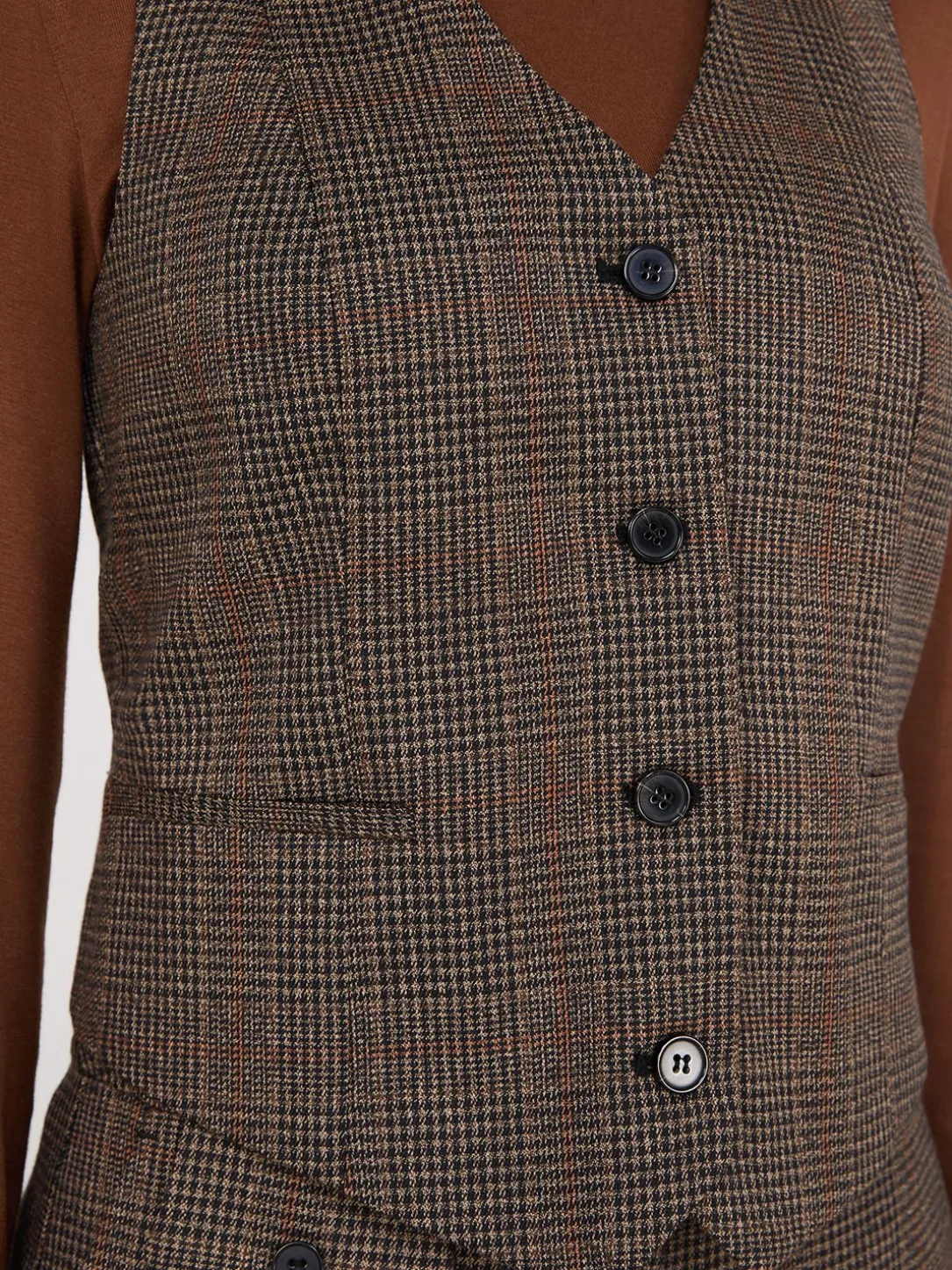 Glen Plaid Button-Front Vest