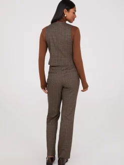 Glen Plaid Button-Front Vest