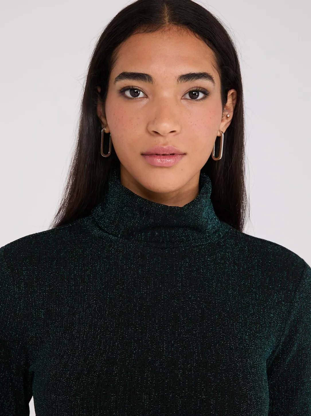 Glitter Turtleneck Top