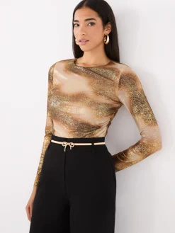 Gold Metal Bow Belt