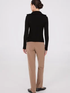 Half-Zip High-Neck Sweater