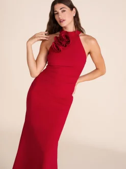 Halter Neck Gown With Rosette