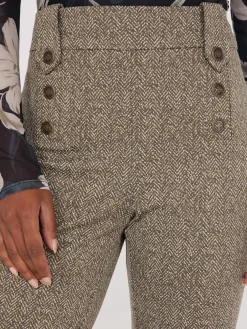 Herringbone Straight Leg Pants