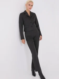 Herringbone Straight Leg Pants