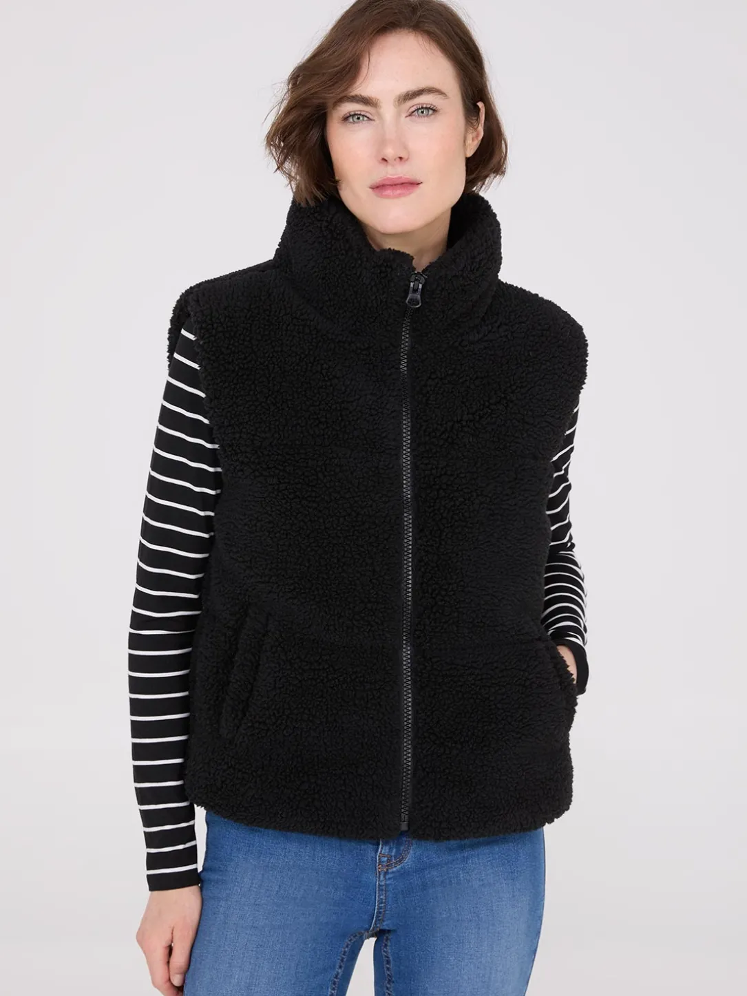 High Collar Sherpa Vest
