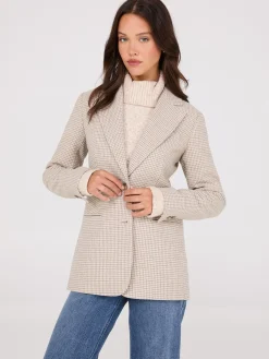 Houndstooth 2-Button Blazer