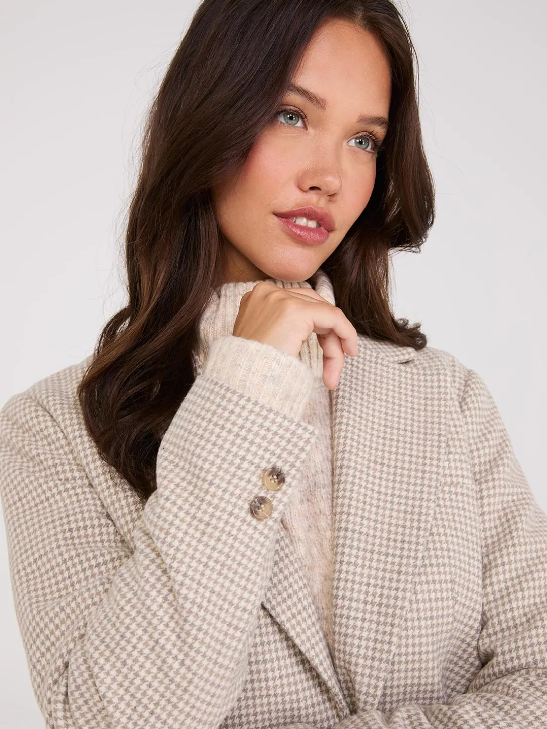 Houndstooth 2-Button Blazer