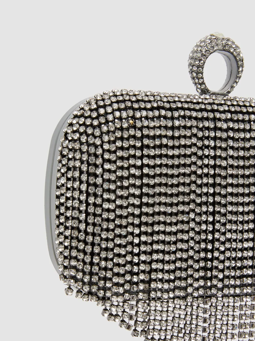 Jewelled Fringe Minaudiere With Ring Closure