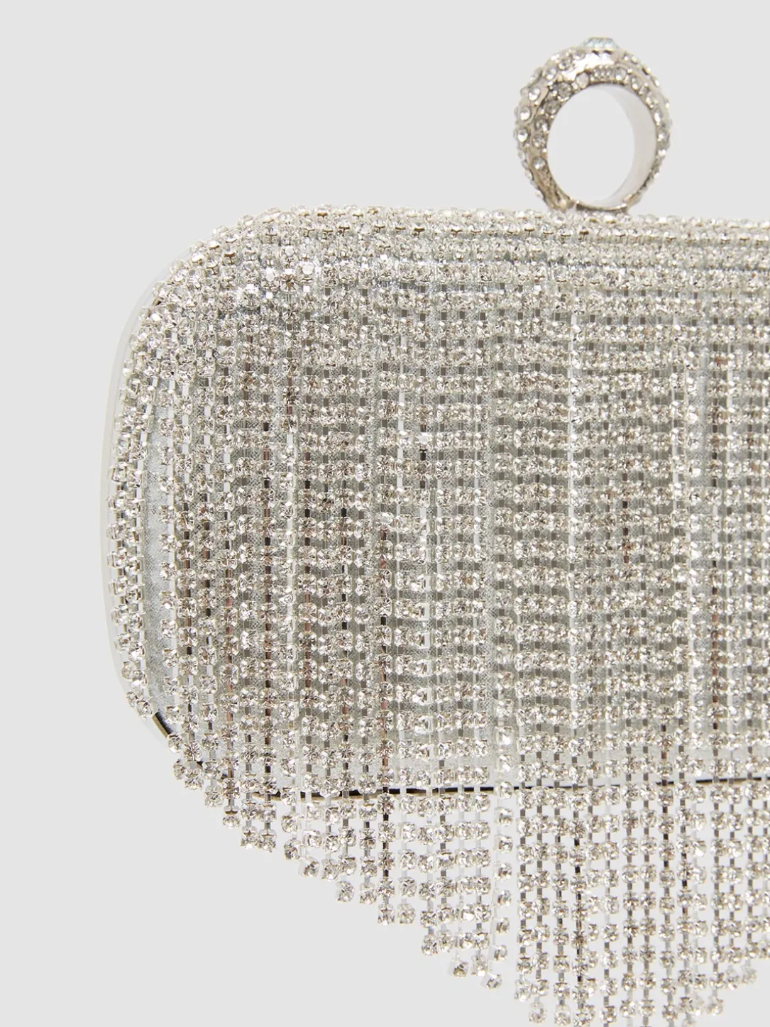 Jewelled Fringe Minaudiere With Ring Closure