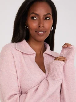 Johnny Collar Long Sleeve Sweater