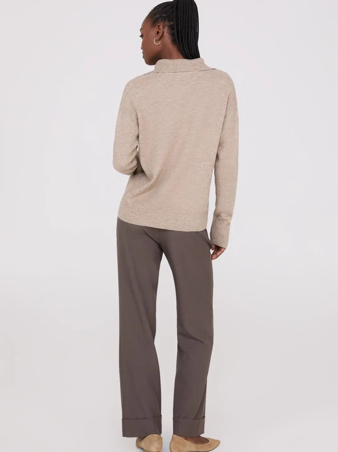 Johnny Collar Long Sleeve Sweater