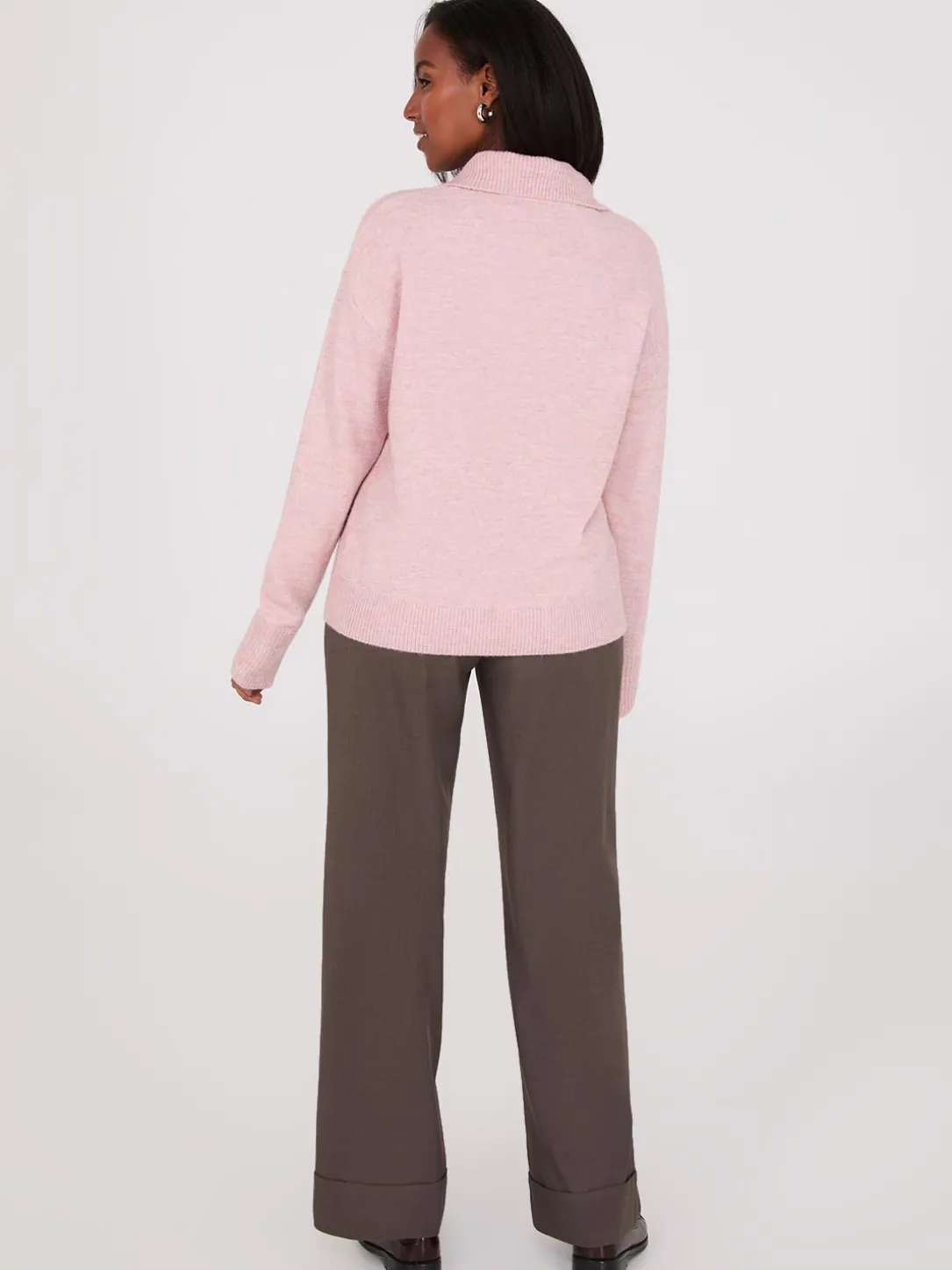 Johnny Collar Long Sleeve Sweater