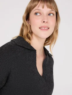 Johnny Collar Long Sleeve Sweater