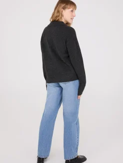 Johnny Collar Long Sleeve Sweater