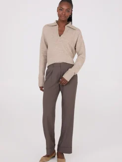 Johnny Collar Long Sleeve Sweater