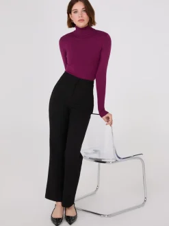 Knit Jersey Turtleneck Sweater