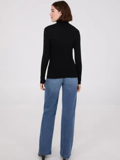 Knit Jersey Turtleneck Sweater