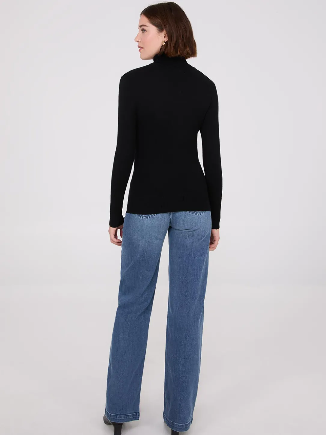 Knit Jersey Turtleneck Sweater