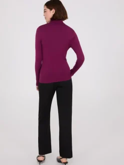 Knit Jersey Turtleneck Sweater
