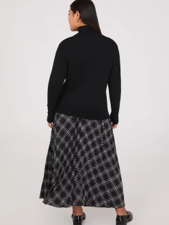 Knit Jersey Turtleneck Sweater