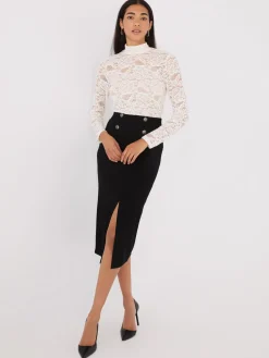 Lace Mock Neck Top With Cami
