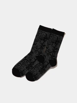 Lace Print Crew Socks
