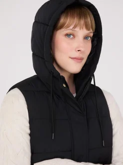 Long Hooded Puffer Vest