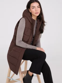 Long Hooded Puffer Vest