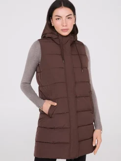 Long Hooded Puffer Vest