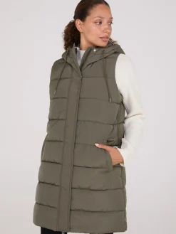 Long Hooded Puffer Vest