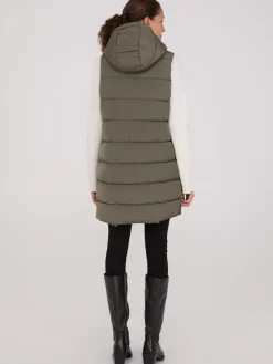 Long Hooded Puffer Vest