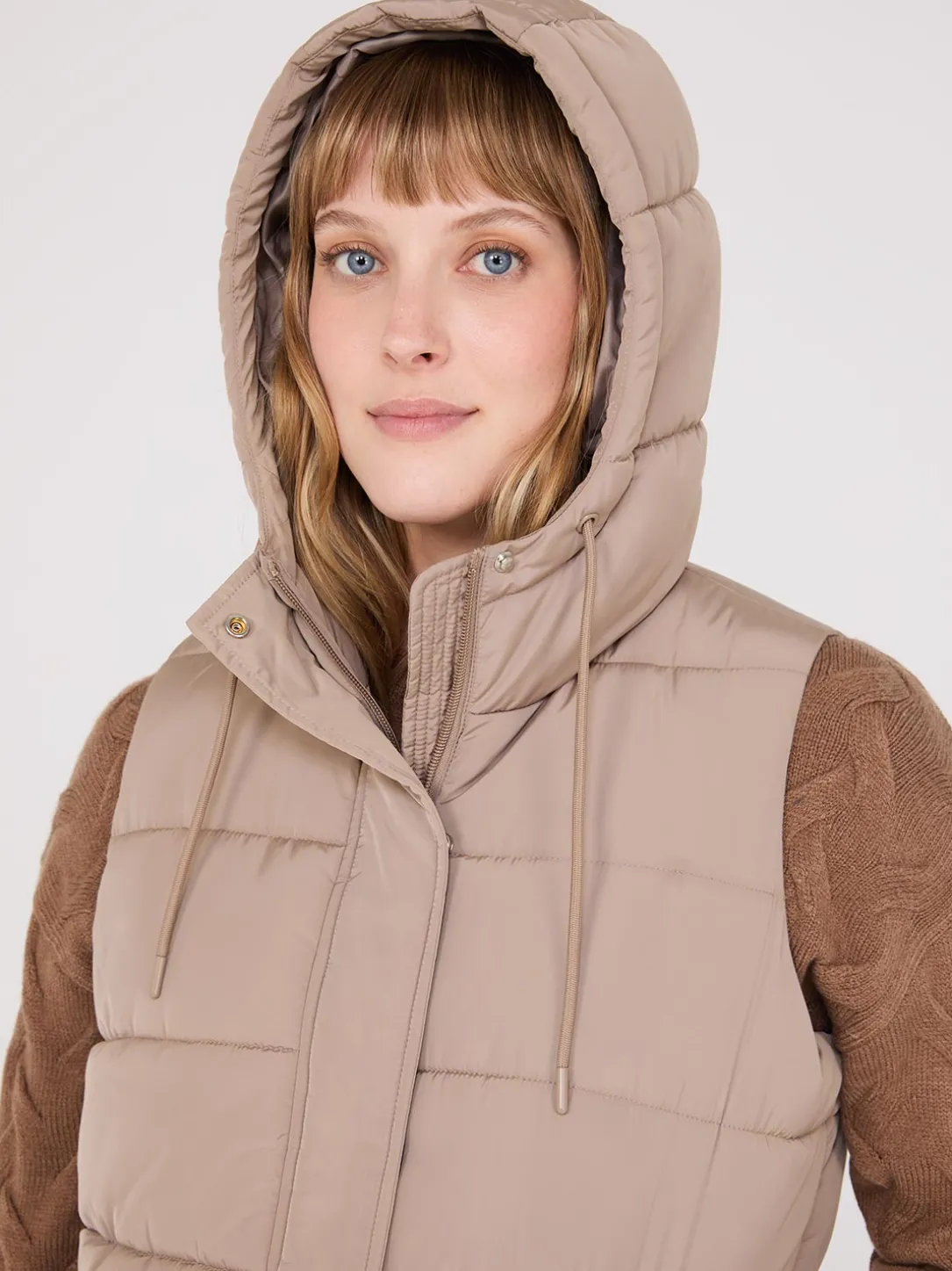 Long Hooded Puffer Vest