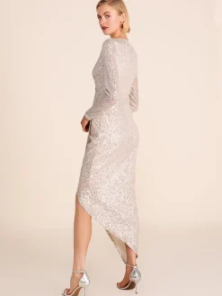 Long Sleeve Sequin Gown