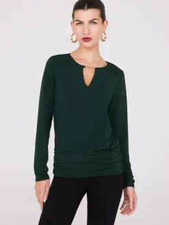 Long Sleeve Top With Metal Bar Detail